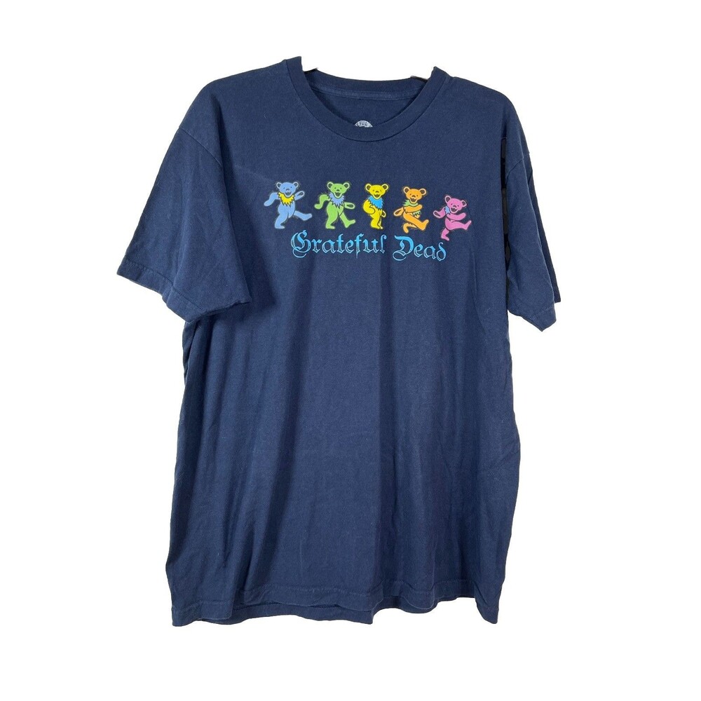 Grateful Dead Dancing Bears Navy Blue Band Tee Shirt Sz Xl Preowned Good!